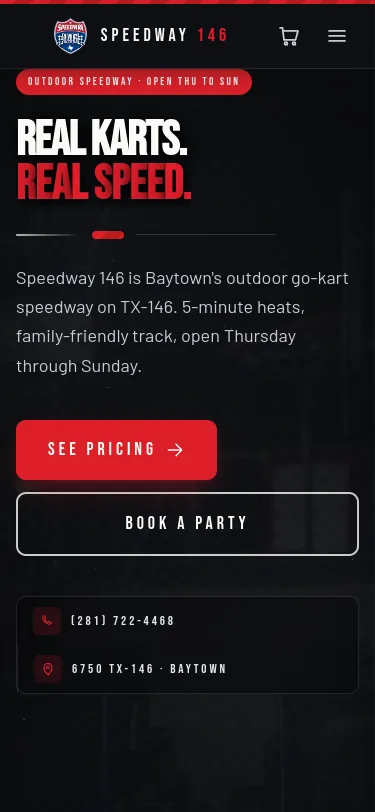 The same site on a phone