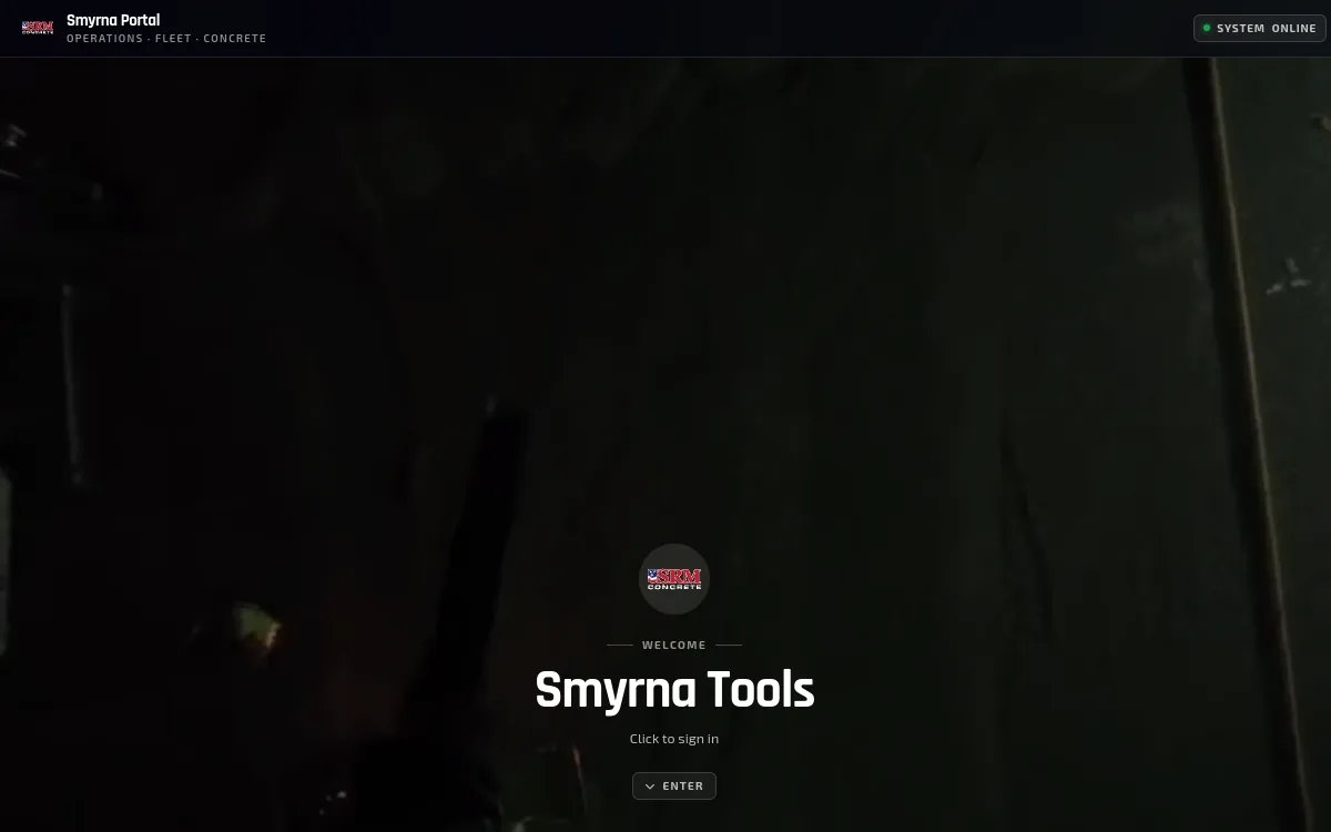 The Smyrna Tools website on a desktop